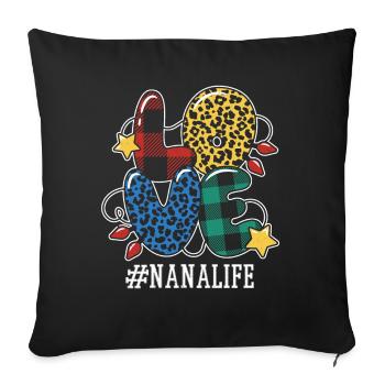 Pattern Grandmom Mama Family Love Christmas - Sofa pillowcase 17,3'' x 17,3'' (45 x 45 cm) - black - Front