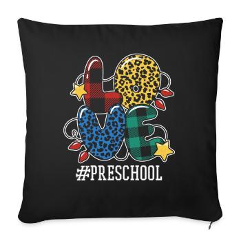 Pattern Preschool Teacher Student Love Christmas - Sofa pillowcase 17,3'' x 17,3'' (45 x 45 cm) - black - Front