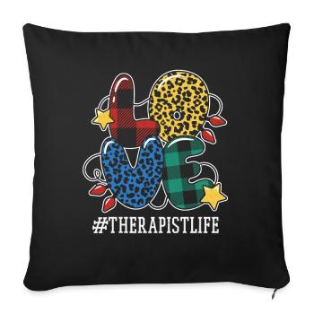 Pattern Therapist Massage Love Christmas - Sofa pillowcase 17,3'' x 17,3'' (45 x 45 cm) - black - Front