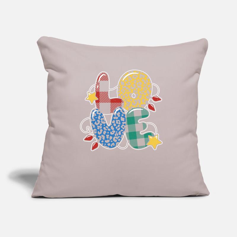Plaid Pattern Leopard Pattern Love Christmas Housse de coussin décorative 45 x 45 cm