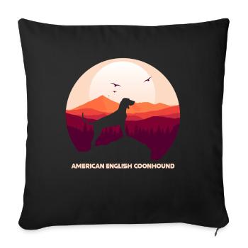 American English Coonhound - Sofa pillowcase 17,3'' x 17,3'' (45 x 45 cm) - black - Front