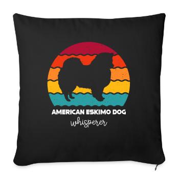 Chien esquimau américain Hund - Housse de coussin décorative 45 x 45 cm - noir - Devant