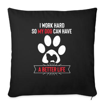 Chien esquimau américain Hund - Housse de coussin décorative 45 x 45 cm - noir - Devant