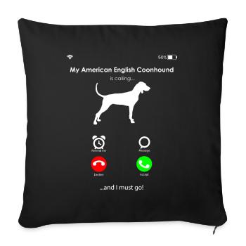 American English Coonhound - Sofa pillowcase 17,3'' x 17,3'' (45 x 45 cm) - black - Front
