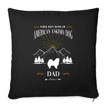 Chien esquimau américain Hund - Housse de coussin décorative 45 x 45 cm - noir - Devant