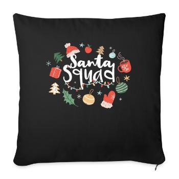 December Santa Squad Holiday Love Christmas - Sofa pillowcase 17,3'' x 17,3'' (45 x 45 cm) - black - Front