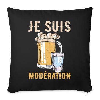 I Am Moderation Drink In Moderation Beer - Sofakissenbezug 45 x 45 cm - Schwarz - Vorne