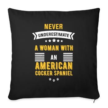 Cocker Spaniel américain - Housse de coussin décorative 45 x 45 cm - noir - Devant