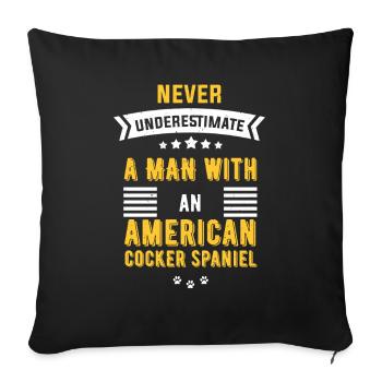 American Cocker Spaniel - Sofakissenbezug 45 x 45 cm - Schwarz - Vorne