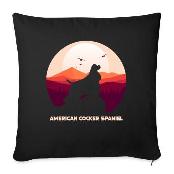 American Cocker Spaniel - Sofa pillowcase 17,3'' x 17,3'' (45 x 45 cm) - black - Front