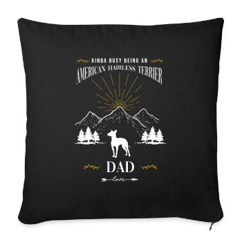 American Hairless Terrier Dog - Sofa pillowcase 17,3'' x 17,3'' (45 x 45 cm) - black - Front