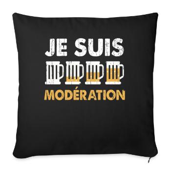 I Am Moderation Drink In Moderation Level Beer - Sofakissenbezug 45 x 45 cm - Schwarz - Vorne