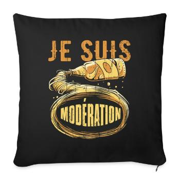 I Am Moderation Drink In Moderation Spill Beer - Sofakissenbezug 45 x 45 cm - Schwarz - Vorne