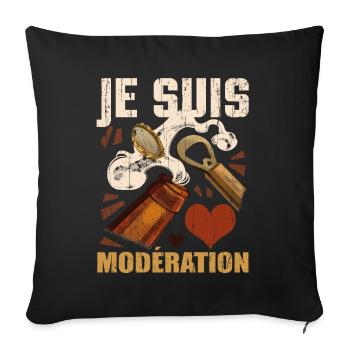 I Am Moderation Drink In Moderation Open Beer - Sofakissenbezug 45 x 45 cm - Schwarz - Vorne