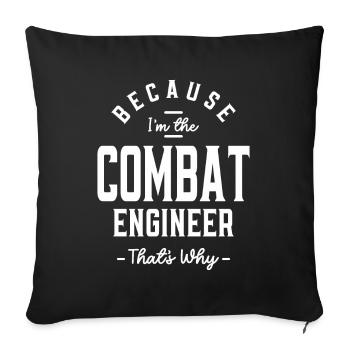 Combat Engineer Job Title Profession - Sofa pillowcase 17,3'' x 17,3'' (45 x 45 cm) - black - Front
