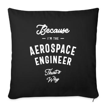 Aerospace Engineer Job Title Profession - Sofa pillowcase 17,3'' x 17,3'' (45 x 45 cm) - black - Front