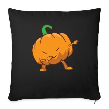 Kürbis - Dab, dabbing, dabben, tanzen - Sofakissenbezug 45 x 45 cm - Schwarz - Vorne