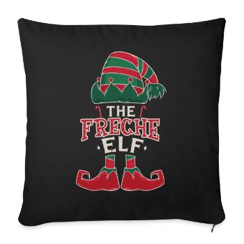 Elf Cheeky December Love Elf Christmas - Sofa pillowcase 17,3'' x 17,3'' (45 x 45 cm) - black - Front