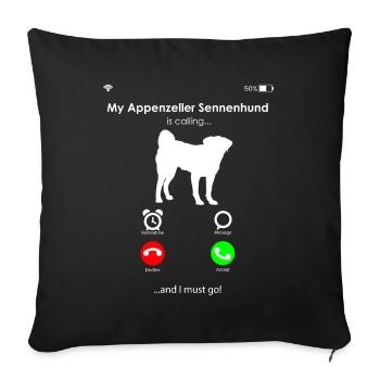 Appenzeller Sennenhund - Housse de coussin décorative 45 x 45 cm - noir - Devant