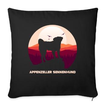Appenzeller Sennenhund - Sofa pillowcase 17,3'' x 17,3'' (45 x 45 cm) - black - Front