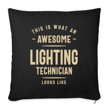 Awesome Lighting Technician Job - Sofa pillowcase 17,3'' x 17,3'' (45 x 45 cm) - black - Front