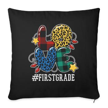 Un enseignant de première année Un élève aime Noël - Housse de coussin décorative 45 x 45 cm - noir - Devant