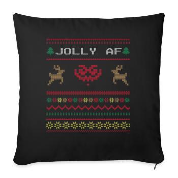 Hässlicher Dezember Jolly As Ugly Christmas - Sofakissenbezug 45 x 45 cm - Schwarz - Vorne