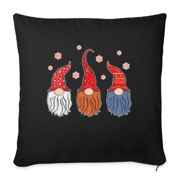 December Funny Gnomes Elf Love Christmas - Sofa pillowcase 17,3'' x 17,3'' (45 x 45 cm) - black - Front