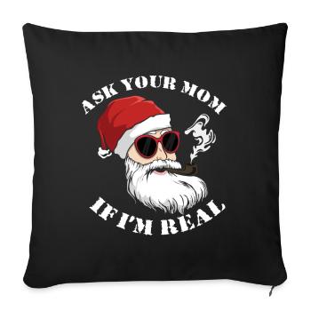 December Santa Joke Funny Christmas - Sofa pillowcase 17,3'' x 17,3'' (45 x 45 cm) - black - Front