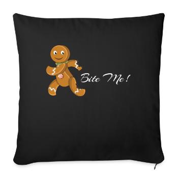 Bite Cookie Me December Santa Joke Funny Christmas - Sofa pillowcase 17,3'' x 17,3'' (45 x 45 cm) - black - Front