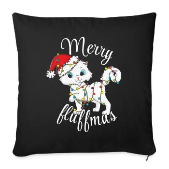 Santa Cat Lights December Meow Christmas - Sofa pillowcase 17,3'' x 17,3'' (45 x 45 cm) - black - Front