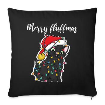 Santa Cat December Meow Christmas Lights - Sofa pillowcase 17,3'' x 17,3'' (45 x 45 cm) - black - Front
