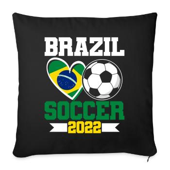 Brazil Soccer 2022 Brazil Jersey - Sofa pillowcase 17,3'' x 17,3'' (45 x 45 cm) - black - Front