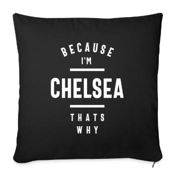 Chelsea Personalized Name - Sofa pillowcase 17,3'' x 17,3'' (45 x 45 cm) - black - Front