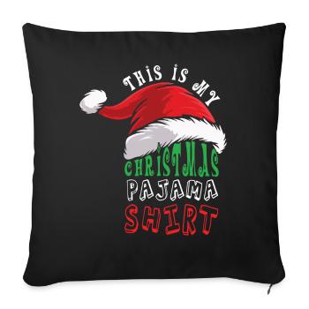 Santa Hat Funny Décembre Ce Mon Noël - Housse de coussin décorative 45 x 45 cm - noir - Devant