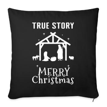 Wahre Weihnachten Dezember 2022 Happy Birth Jesus - Sofakissenbezug 45 x 45 cm - Schwarz - Vorne