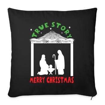 Geschichte True Christmas Dezember Happy Birth Jesus - Sofakissenbezug 45 x 45 cm - Schwarz - Vorne