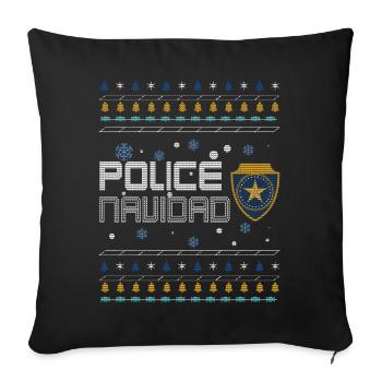 Hässlicher Dezember Polizei Navidad Hässliche Weihnachten - Sofakissenbezug 45 x 45 cm - Schwarz - Vorne