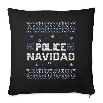 Lustige hässliche Dezember Polizei Navidad Hässliche Weihnachten - Sofakissenbezug 45 x 45 cm - Schwarz - Vorne