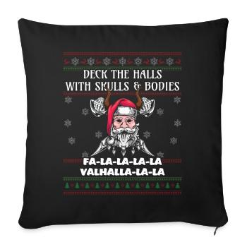 Hässlicher Dezember Santa Viking Nordisch Hässliche Weihnachten - Sofakissenbezug 45 x 45 cm - Schwarz - Vorne
