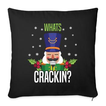 Winter Dezember Weihnachten Nüsse Cracker Weihnachten - Sofakissenbezug 45 x 45 cm - Schwarz - Vorne