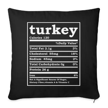 Turkey Nutritional Facts Thanksgiving Costume - Sofa pillowcase 17,3'' x 17,3'' (45 x 45 cm) - black - Front