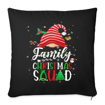 Gnome Family Christmas Squad Funny Xmas Holiday - Sofa pillowcase 17,3'' x 17,3'' (45 x 45 cm) - black - Front