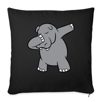 Hippo - Dab, dabbing, dancing - Sofa pillowcase 17,3'' x 17,3'' (45 x 45 cm) - black - Front