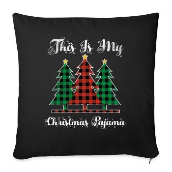 Weihnachtselemente Dezember Karo-Weihnachten - Sofakissenbezug 45 x 45 cm - Schwarz - Vorne
