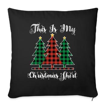Weihnachtselemente Dezember Plaid dieses Weihnachten - Sofakissenbezug 45 x 45 cm - Schwarz - Vorne