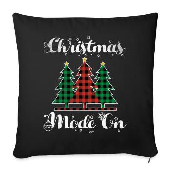 Christmas Element December Mode On Plaid Christmas - Sofa pillowcase 17,3'' x 17,3'' (45 x 45 cm) - black - Front