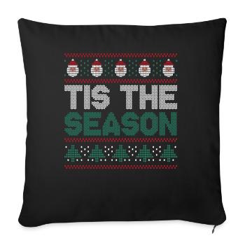 Père Noël moche saison de décembre Noël moche - Housse de coussin décorative 45 x 45 cm - noir - Devant