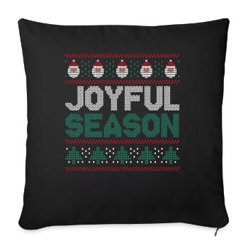 Santa Ugly Dezember Fröhliche Jahreszeit Hässliche Weihnachten - Sofakissenbezug 45 x 45 cm - Schwarz - Vorne