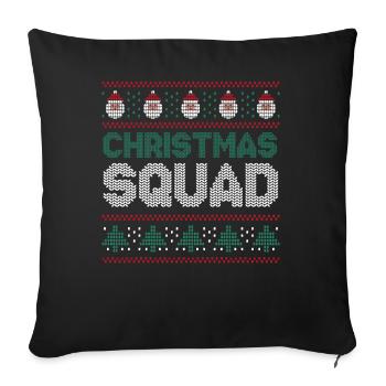 Santa Happy December Squad Hässliche Weihnachten - Sofakissenbezug 45 x 45 cm - Schwarz - Vorne